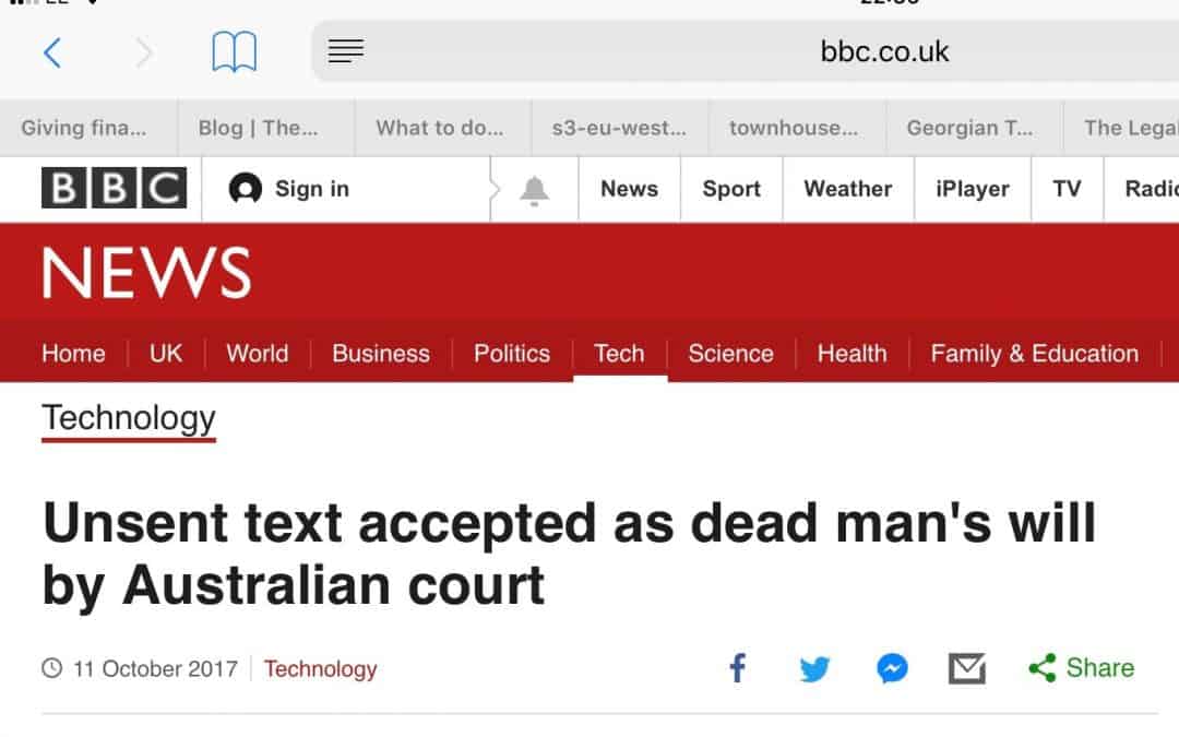 Re Nichol: an unsent text message as a valid will