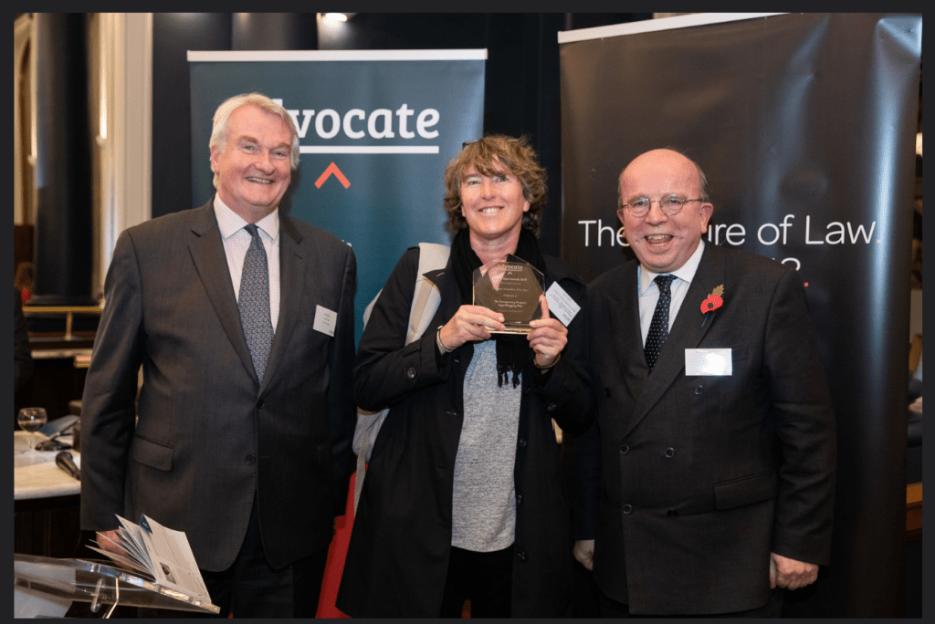 Alice collecting our award