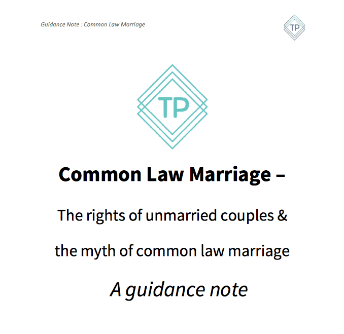 Common Law Marriage Guidance Note