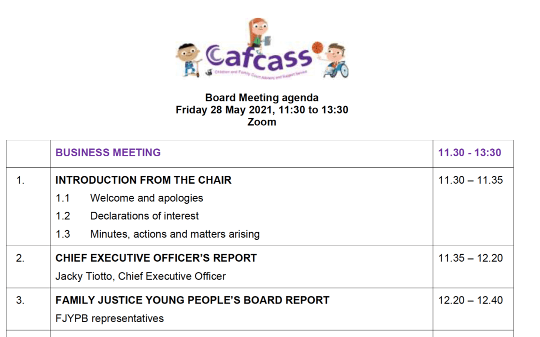 Headlines from the latest Cafcass Open Board Meeting:  the emergency protocol, domestic abuse, and young people’s views on transparency